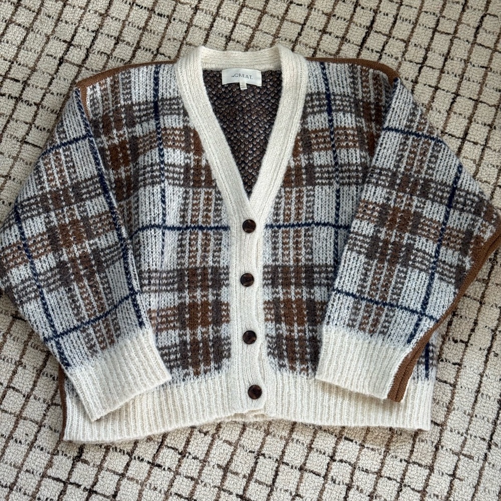 The Great Plaid Estate Cardigan